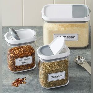 Better Homes & Gardens Pack of 3 Shake & Store Canister Set With Labels. 🆕